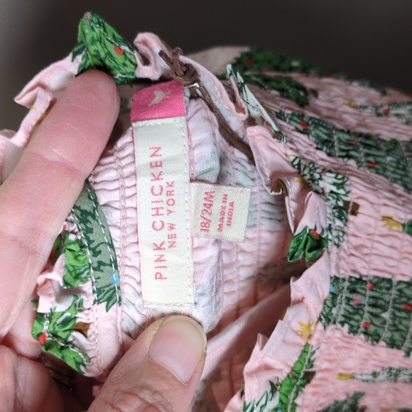 NWT Pink Chicken Christmas Tree Dress Size 18-24 Months - Picture 3 of 9